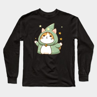 Cat Magician Kawaii Kitten Feline Magic Long Sleeve T-Shirt